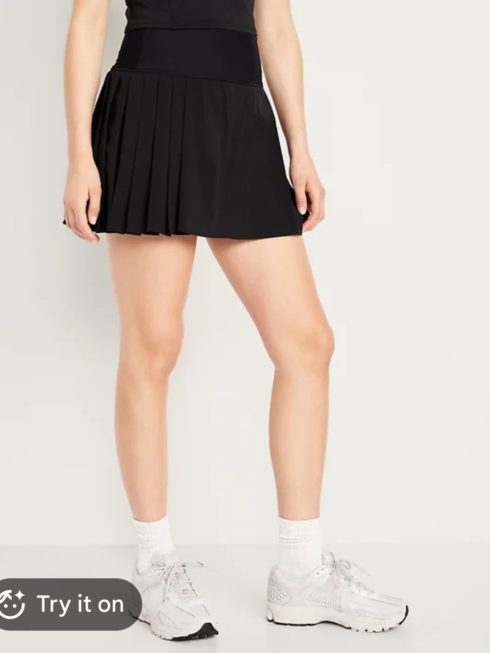 Old Navy Black Pleated Athletic Skort Skirt with Built-In Shorts Womens M